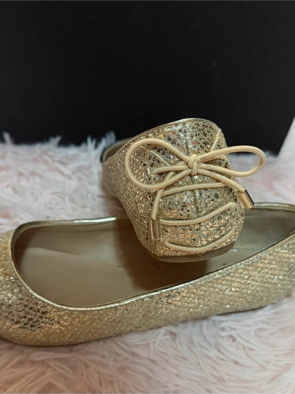 Mix No. 6 Gold Glitter Bow Flats